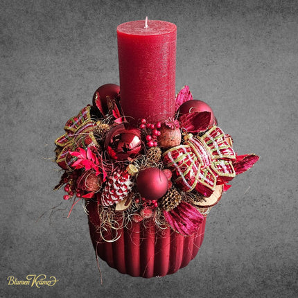 Rotes Adventsgesteck mit Kerzen aus Zürich verschicken