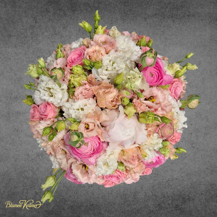 Blumenbox rosa mit Rosen, Ranunkeln und Lisianthus in eleganter Box – Blumen Zürich Geschenk liefern lassen