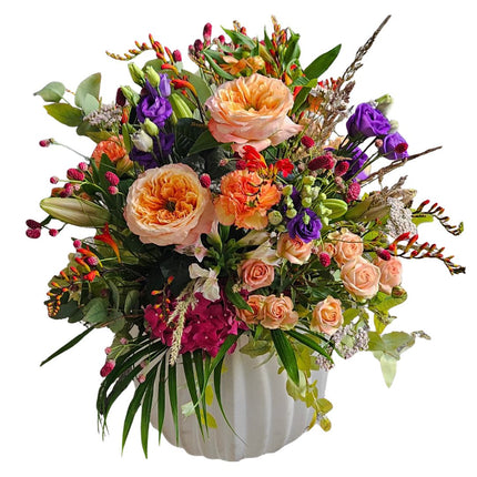 Apricot Blumenstrauss mit Rosen und saisonalen Blumen online bestellen in Zürich mit Lieferung