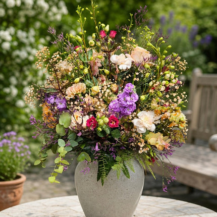 Pastellfarbener Blumenstrauss mit Rosen Levkojen Lisianthus und Saisonblumen online kaufen in Zürich mit Lieferung