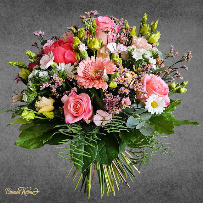 Rosa Blumenstrauss mit Rosen und Gerbera in Zürich heute liefern lassen Muttertag Geschenk 