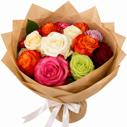 Bunter Rosenstrauss Color Your Day mit frischen Sommerblumen aus Zürich verschicken