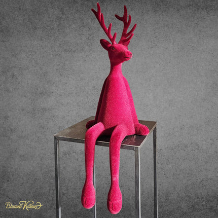 Dekofigur Hirsch als Kantenhocker in Mint, Salbei oder Burgund auf Weihnachtsdeko im Blumenladen Zürich online kaufen