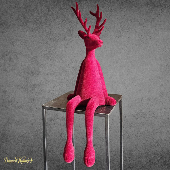 Dekofigur Hirsch als Kantenhocker in Mint, Salbei oder Burgund auf Weihnachtsdeko im Blumenladen Zürich online kaufen