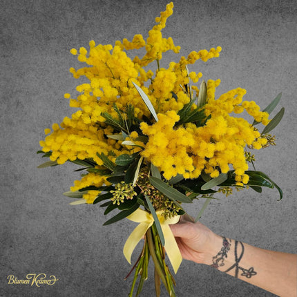Mimosa Strauss zum Frauentag in Zürich kaufen gelbe Frühlingsblumen mit Lieferung