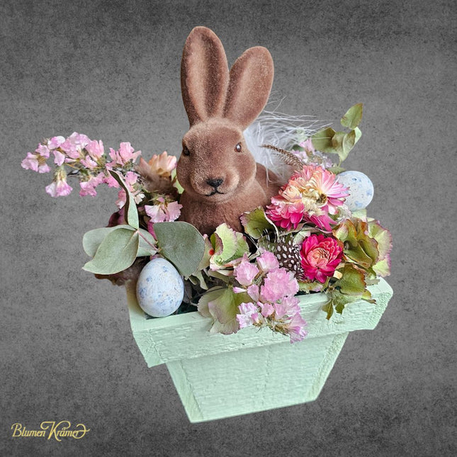 edles ostergesteck mit hase trockenblumen online kaufen ostern deko modern