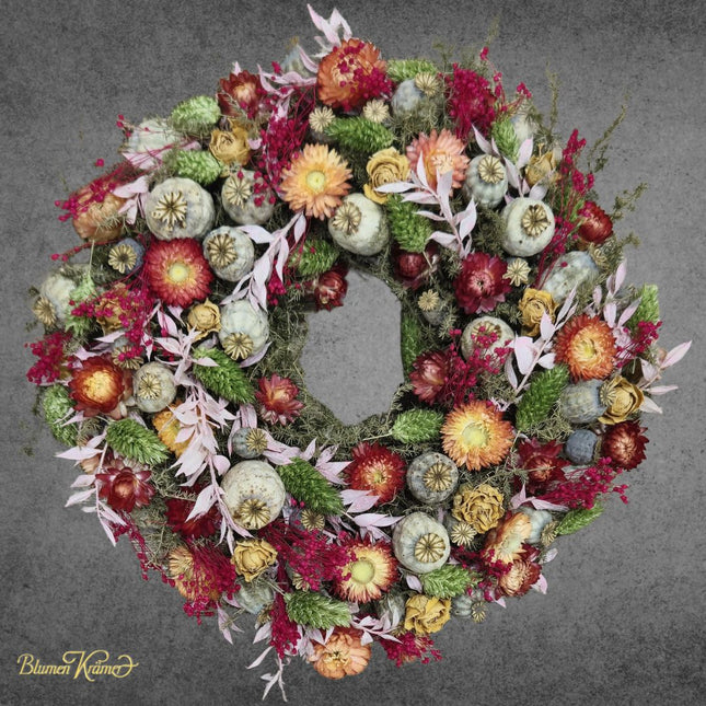 Blumen online_Trockenblumenkranz_Blumen Zürich