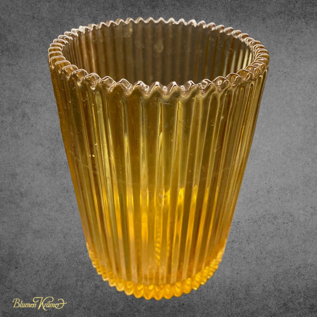 Vase orange/braun gerillt