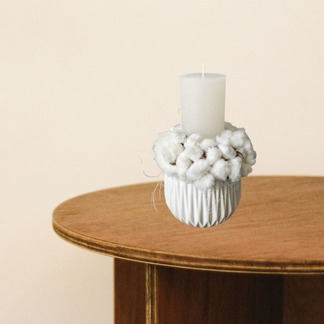 Cotton candle arrangement