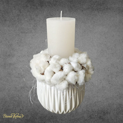 Cotton candle arrangement
