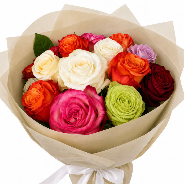 Bunter Rosenstrauss Color Your Day mit frischen Sommerblumen aus Zürich verschicken