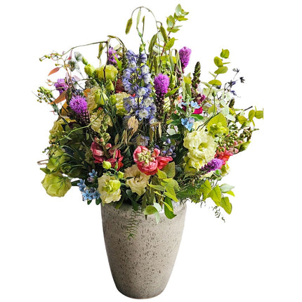 Blumenstrauss Wiesenpoesie mit blauen, rosa, violetten und cremefarbenen Blüten