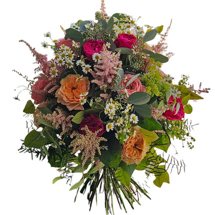 Blumenstrauss Wild Romance mit Rosen, Kamille und saisonalen Blüten