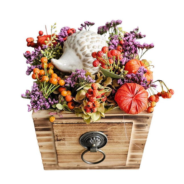 Blumenbox mit Igel und Herbstblüten Zürich