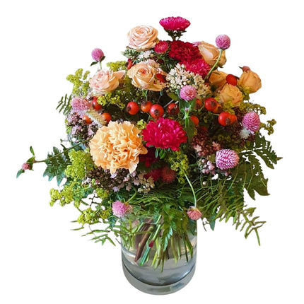 Autumn Vibes Blumenstrauss mit saisonalen Blüten in warmen Herbsttönen
