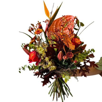 Fall in Love Blumenstrauss mit frischen saisonalen Blumen in herbstlichen Farben