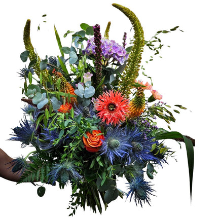 Spätsommerstrauss Welcome Autumn mit frischen saisonalen Blumen in warmen Herbstfarben